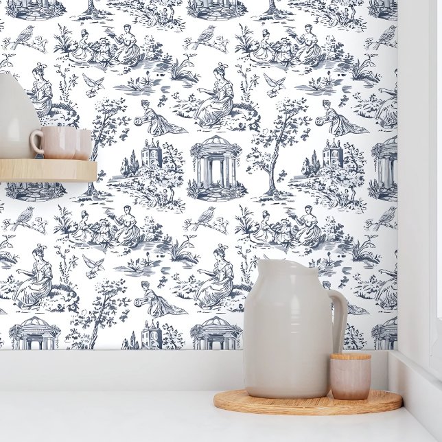 Blue Toile de Jouy, French country style Wallpaper (Creator Uploaded)