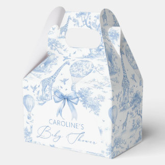 Blue Toile de Jouy Safari Boy Baby Shower Favour Box