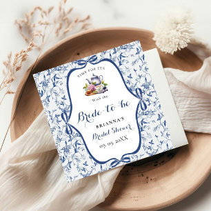 Blue Toile de jouy Tea Party Bridal shower Napkin