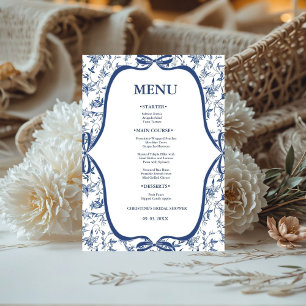 Blue Toile de jouy Tea Party Bridal shower  party  Pedestal Sign