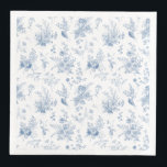 Blue Toile De Jouy Vintage Floral Chinoiserie Napkin<br><div class="desc">This Blue Chinoiserie Party Decor Collection, features delicate toile floral patterns for timeless elegance. Each piece in this collection showcases intricate designs in shades of blue, evoking a sense of sophistication and elegance. ★ Let me help you plan your next party! ★ If you need coordinating décor, please check my...</div>
