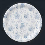 Blue Toile De Jouy Vintage Floral Chinoiserie Paper Plate<br><div class="desc">This Blue Chinoiserie Party Decor Collection, features delicate toile floral patterns for timeless elegance. Each piece in this collection showcases intricate designs in shades of blue, evoking a sense of sophistication and elegance. ★ Let me help you plan your next party! ★ If you need coordinating décor, please check my...</div>