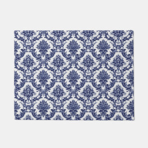 Blue Toile Doormat