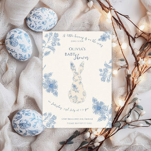 Blue toile Easter Baby Shower Invitation