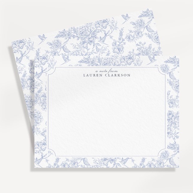 Blue Toile Elegant Note Card (Creator Uploaded)