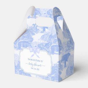 Blue Toile Jungle Animals Safari Chinoiserie Favour Box