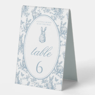 Blue Toile Little Bunny Baby Shower Table Numbers