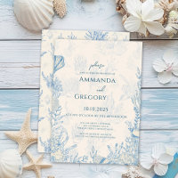 Blue Toile Ocean themed Wedding