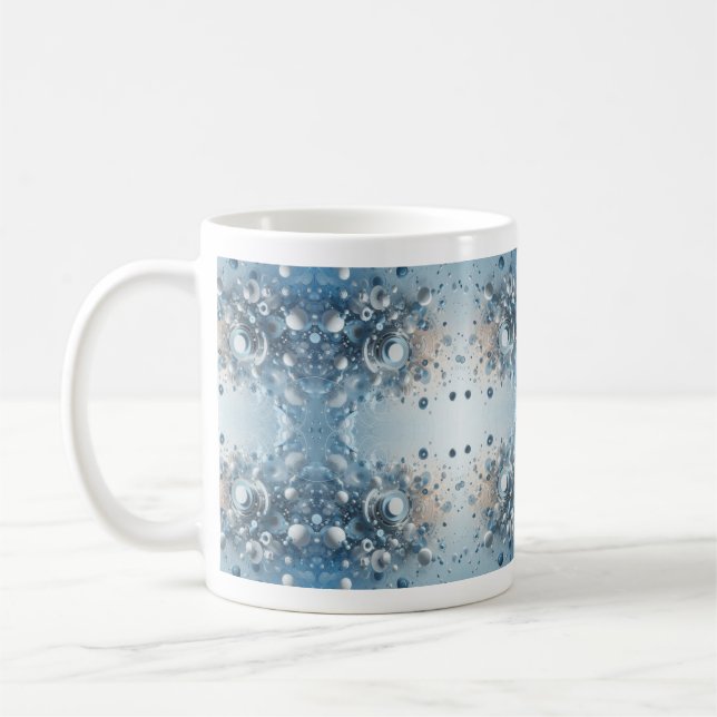 Blue Tone Abstract Design  Coffee Mug (Left)