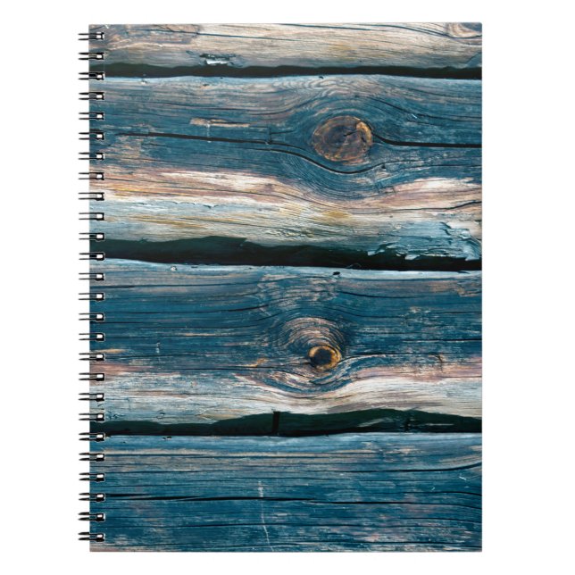 Blue toned log house wall. Abstract background and Notebook (Front)
