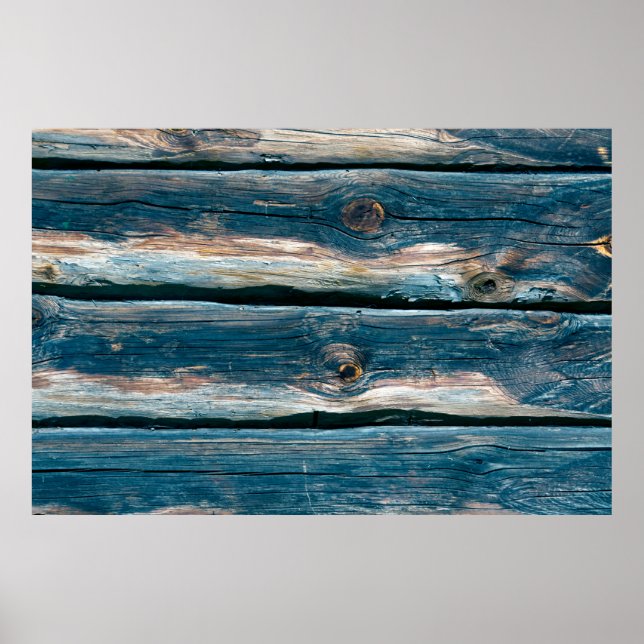 Blue toned log house wall. Abstract background and Poster (Front)