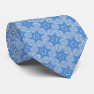 Blue tones and White pattern Tie