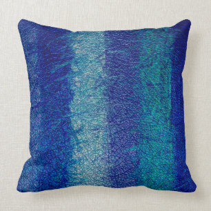 Blue Tones Leather Cushion