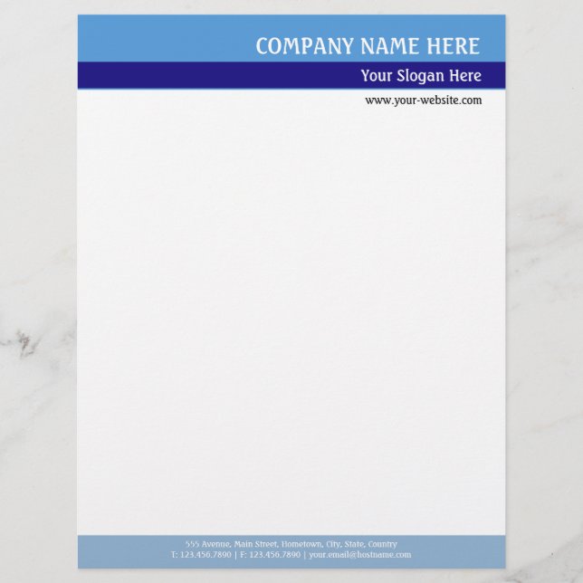Blue Tones Letterhead Design (Front)