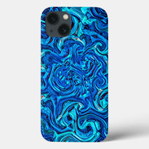Blue Tones Liquid Abstract iPhone 13 Case