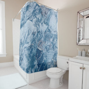 Blue Tones Marble  Shower Curtain