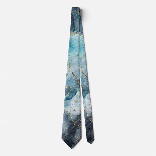 Blue Tones Marbled  Tie (Front)