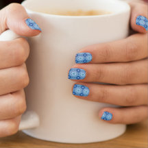 Blue Tones Pattern Minx Nail Art Decals