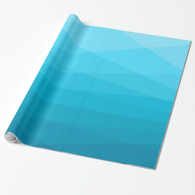 Blue Tones Polygonal Wrapping Paper (Unrolled)