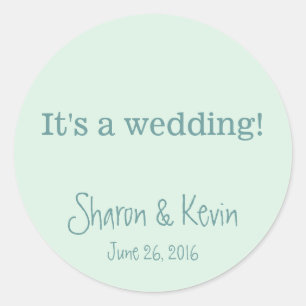 Blue Tones Wedding Classic Round Sticker