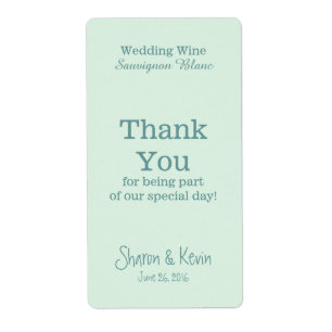 Blue Tones Wedding Wine Thank You