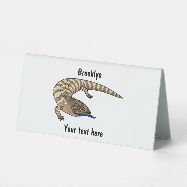 Blue tongue lizard reptile cartoon  (Front)