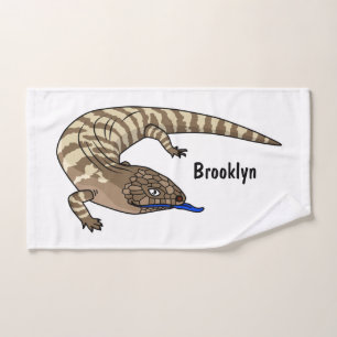 Blue tongue lizard reptile cartoon bath towel set
