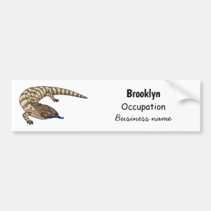Blue tongue lizard reptile cartoon  bumper sticker