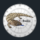 Blue tongue lizard reptile cartoon dartboard<br><div class="desc">From the Australian bush. A blue tongue lizard in cartoon illustration style.</div>