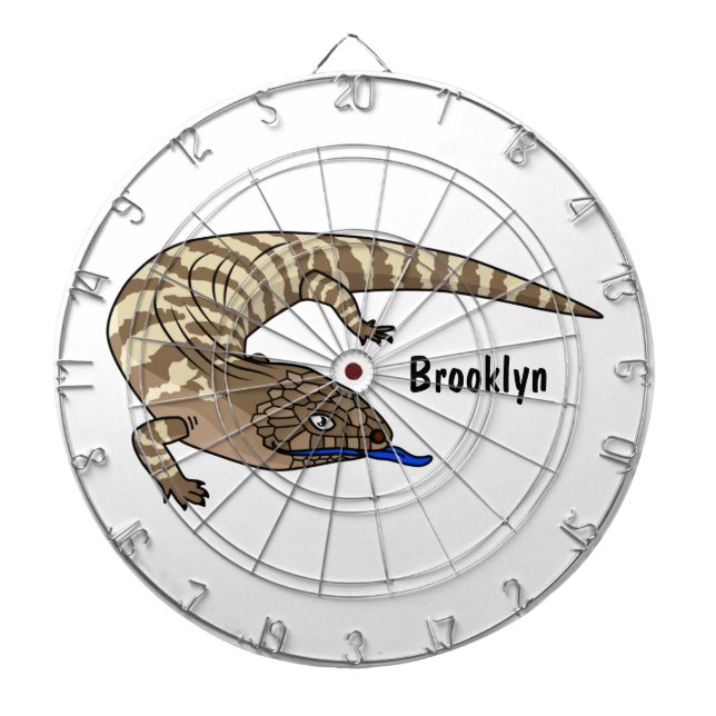 Blue tongue lizard reptile cartoon dartboard (Front)