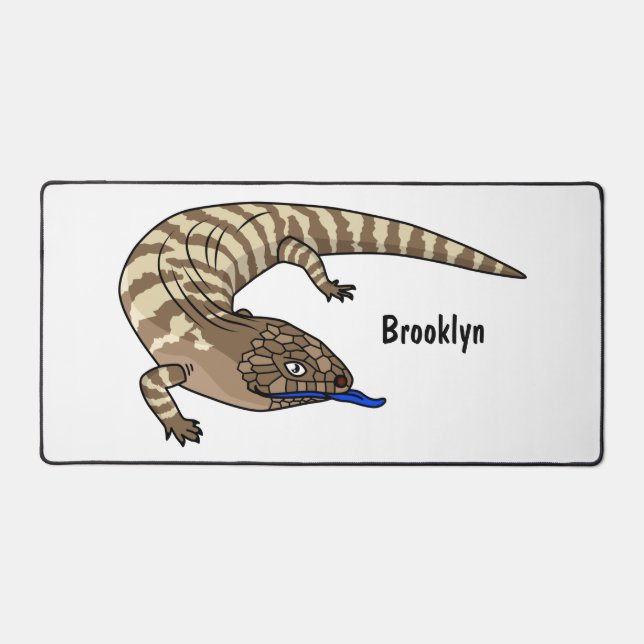 Blue tongue lizard reptile cartoon  desk mat (Front)