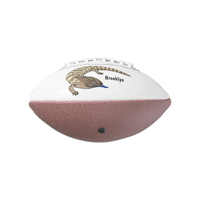 Blue tongue lizard reptile cartoon football (Rotated 270)