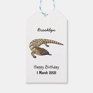 Blue tongue lizard reptile cartoon  gift tags