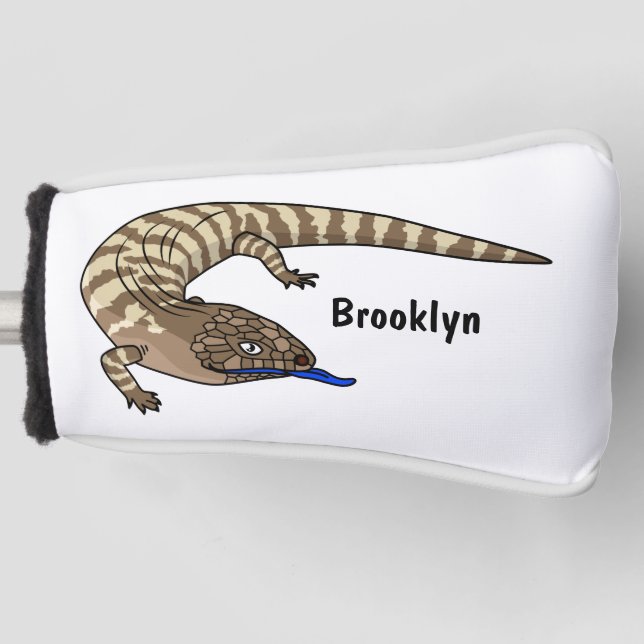 Blue tongue lizard reptile cartoon  golf head cover (Front)