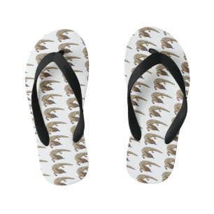 Blue tongue lizard reptile cartoon kid's thongs