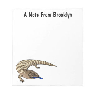 Blue tongue lizard reptile cartoon notepad
