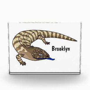 Blue tongue lizard reptile cartoon photo block