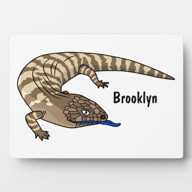 Blue tongue lizard reptile cartoon plaque (Front)