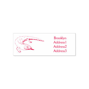 Blue tongue lizard reptile cartoon  self-inking stamp
