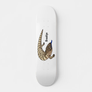 Blue tongue lizard reptile cartoon skateboard