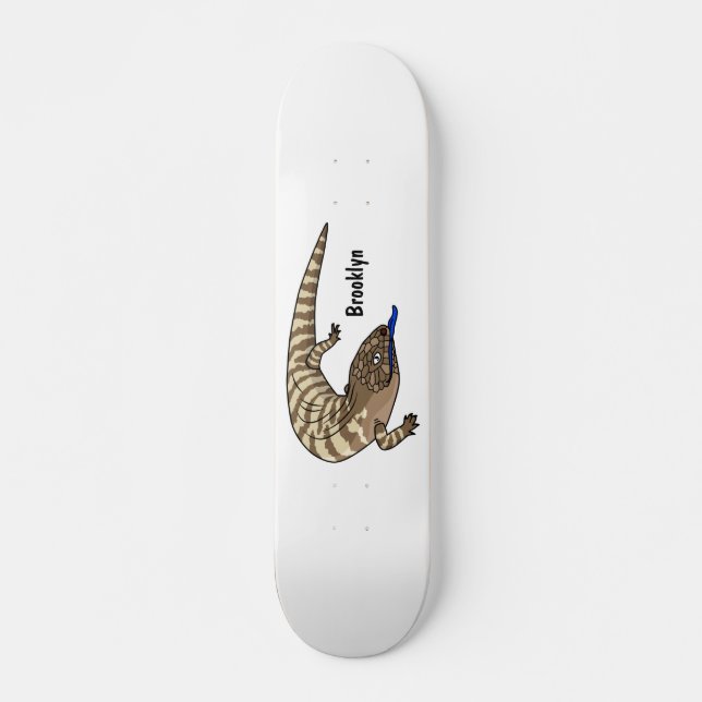 Blue tongue lizard reptile cartoon skateboard (Front)