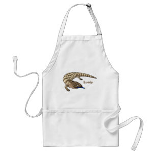 Blue tongue lizard reptile cartoon standard apron
