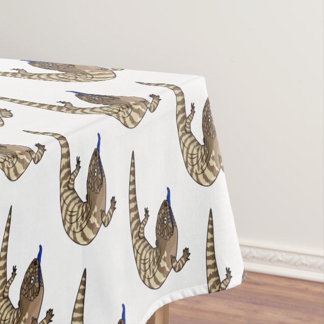 Blue tongue lizard reptile cartoon tablecloth (In Situ)