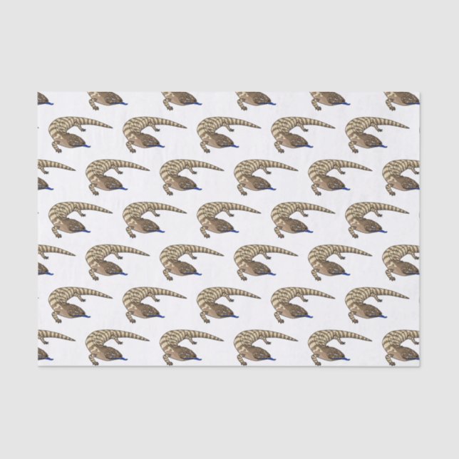 Blue tongue lizard reptile cartoon tissue paper (Front)
