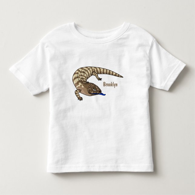Blue tongue lizard reptile cartoon toddler T-Shirt (Front)