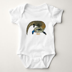 Blue-tongued skink cartoon illustration baby bodysuit