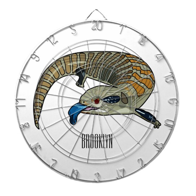 Blue-tongued skink cartoon illustration dartboard (Front)