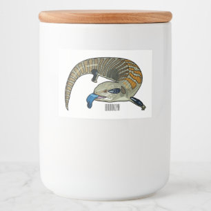 Blue-tongued skink cartoon illustration food label