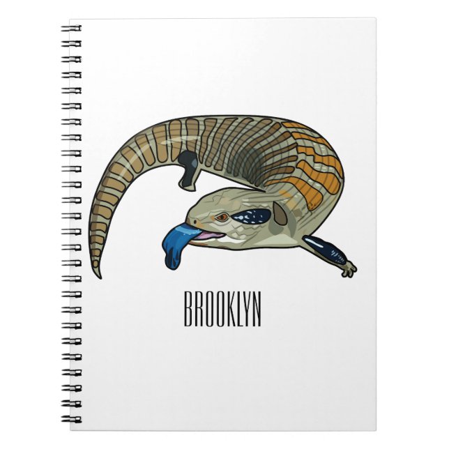 Blue-tongued skink cartoon illustration notebook (Front)