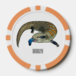 Blue-tongued skink cartoon illustration poker chips
